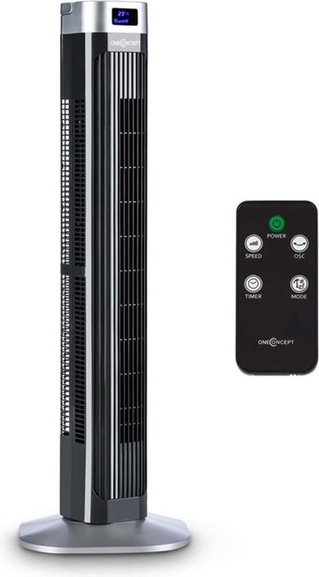 zwaarlijvigheid Desillusie Vlekkeloos Hightower 2G zuilventilator staande ventilator 42W timer zwart | bol.com