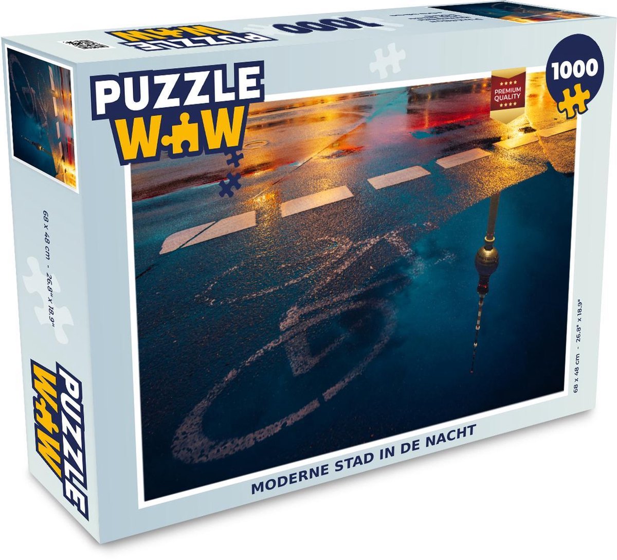 Afbeelding van product Puzzel 1000 stukjes volwassenen Abstracte Nacht 1000 stukjes - Moderne stad in de nacht - PuzzleWow heeft +100000 puzzels