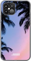 6F hoesje - geschikt voor iPhone 12 - Transparant TPU Case - Sunset Palms #ffffff