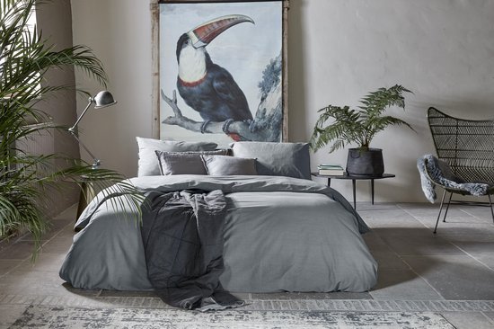 Walra Dekbedovertrek Vintage Cotton - 140x220 - 100% Katoen - Elephant Grey van Walra — afbeelding 5