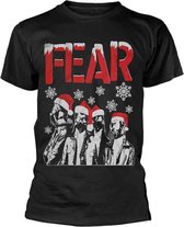 Fear Heren Tshirt -L- Gas Mask Santas Zwart