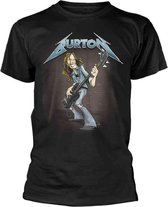 Metallica Heren Tshirt -M- Cliff Burton Squindo Stack Zwart