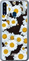 Samsung Galaxy A20s Hoesje Transparant TPU Case - Daisies #ffffff