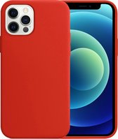 iPhone 12 Pro Hoesje Siliconen Case Hoes - iPhone 12 Pro Case Siliconen Hoesje Cover - iPhone 12 Pro Hoes Hoesje - Rood