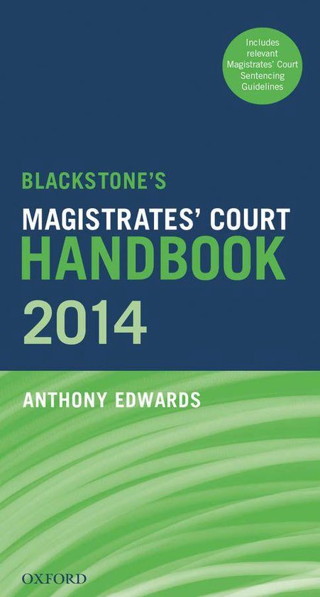 Blackstone's Magistrates' Court Handbook 2014 - cover