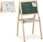 Relaxdays krijtbord en whiteboard - schoolbord - staand - tekenbord - op ezel - magnetisch