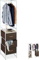 relaxdays garderobekast systeem - kledingkastsysteem - kledingrek - hal - uitbreidbaar wit E