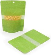 Stand Up Pochettes Papier de Riz Vert 10 x 6 x 15,2 cm | 57 grammes avec trou de suspension (100 pièces)