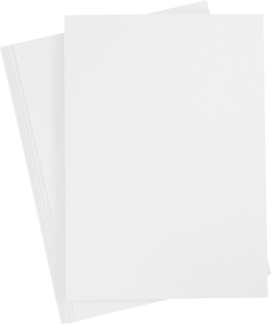 Carton coloré, A4 210x297 mm, 180 gr, blanc neige, 20 feuilles