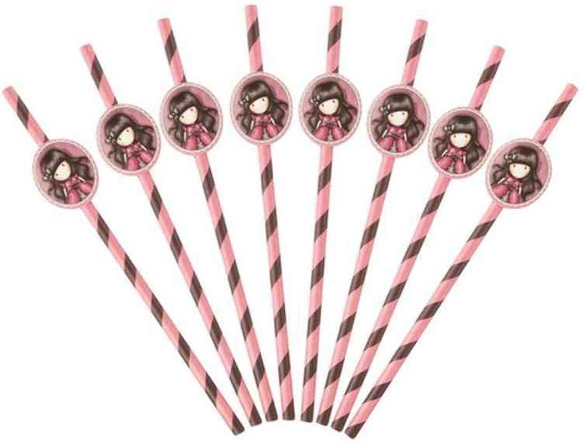 Smiffys Feestdecoratie Santoro Gorjuss Ladybird Straws Roze