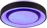 Plafonnier LED WiZ - Plafonnier - Trion Monan - 20W - Couleur réglable - RGBW - Rond - Zwart Mat - Aluminium