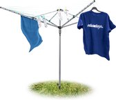 Bol.com Relaxdays droogmolen - wasmolen met grondanker - lijnlengte 49 m - droogrek kleding buiten aanbieding