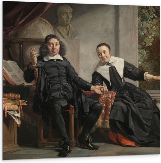 Dibond - Oude Meesters - A. Casteleyn et sa femme M. van Bancken, Jan de Bray - Photo 100x100cm sur Aluminium (Avec Système d'accrochage)