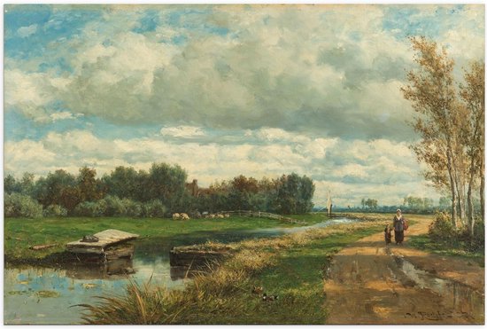 Poster – Oude Meesters - Landschap in de omgeving van Den Haag, Willem Roelofs - 90x60cm Foto op Posterpapier