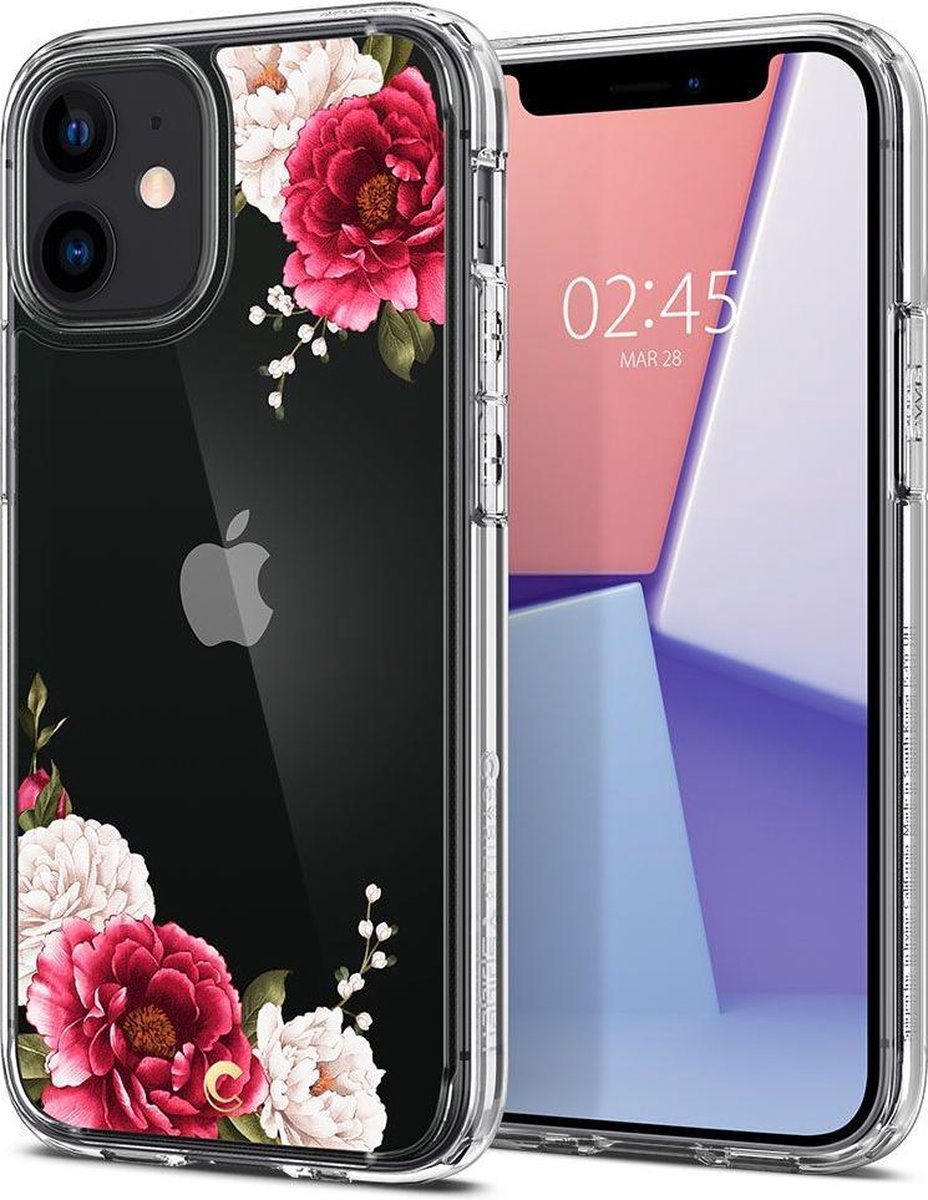Spigen Cyrill Cecile TPU met Air Cushion bloemen hoesje voor iPhone 12 mini - rood