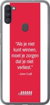 Samsung Galaxy A11 Hoesje Transparant TPU Case - AFC Ajax Quote Johan Cruijff #ffffff