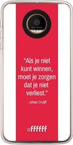 Motorola Moto Z Force Hoesje Transparant TPU Case - AFC Ajax Quote Johan Cruijff #ffffff