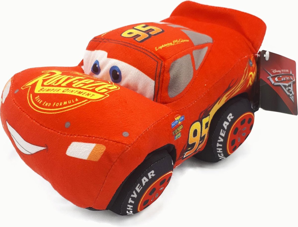 contact programma Parasiet Disney Cars Lightning McQueen - Pluche Knuffel Auto - 27 cm | bol.com