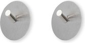 Confortime  Ophang haken rond zelfklevend   - Zilver - Ophangen zonder boren - set van 2