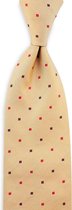 We Love Ties - Stropdas Avigliano - geweven zuiver zijde - beige / rood / bordeaux