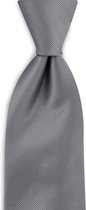 We Love Ties - Stropdas grijs repp - geweven polyester Microfill