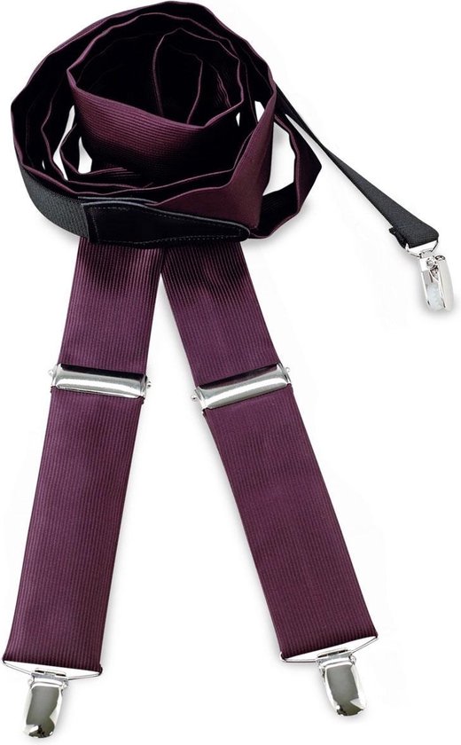 We Love Ties - Bretels - Bretels polyester stof aubergine - aubergine