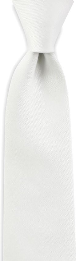 We Love Ties Cravate blanche étroite, tissée en polyester Microfill