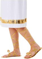 Smiffys Kostuum Schoenen Grecian Lace Up Sandals Goudkleurig
