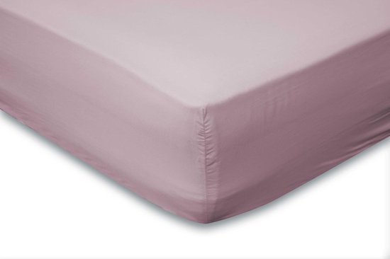 Hoeslaken Katoen Perkal 35cm Hoekhoogte - roze 90x210/220cm