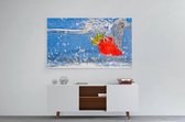 Schilderij - A juicy red strawberry — 90x60 cm
