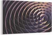 Schilderij - Donkere  3d spiralen — 100x70 cm