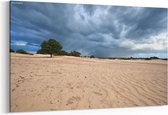 Schilderij - Donkere stormachtige wolken boven zandduinen — 90x60 cm