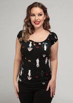 Collectif Lorena Carpe Diem 50's Top Zwart