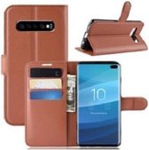 Samsung S10 PLUS Portemonnee Hoesje Bruin