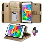 Samsung Grand Prime G530 Hoesje Wallet Case Goud