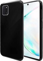 Flexibele achterkant Silicone hoesje zwart Geschikt voor: Samsung Galaxy Note 10 Lite