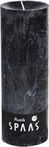 SPAAS - Rustieke geurloze Cilinderkaars hoogte 19cm, ± 95 uur - Zwart - Cilinderkaars