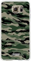 Samsung Galaxy S6 Hoesje Transparant TPU Case - Woodland Camouflage #ffffff