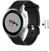 Zwart Siliconen sporthorlogebandje voor 18mm Smartwatches van (zie compatibele modellen) Huawei, Asus, Whitings, LG – Maat: zie maatfoto  – 18 mm red silicone smartwatch strap - Ze