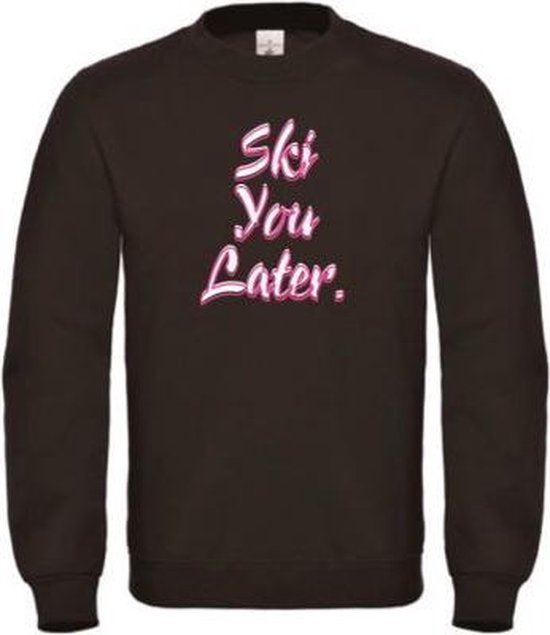 Wintersport sweater zwart XXL - Ski you later - soBAD. | Foute apres ski outfit | kleding | verkleedkleren | wintersporttruien | wintersport dames en heren