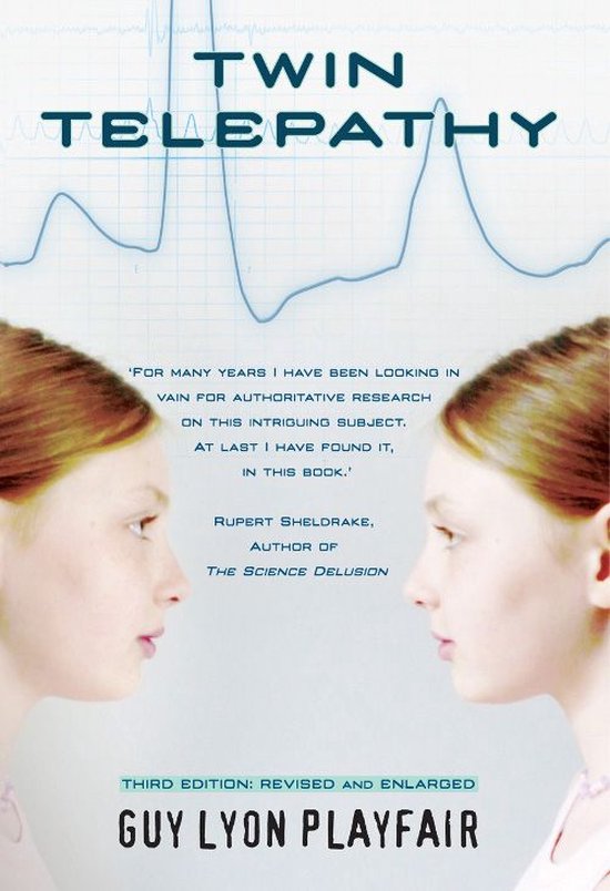 Couverture du livre TWIN TELEPATHY, deux visages de filles, et une ligne ECG.
