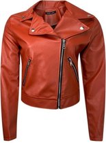 Pink Lady dames 'biker' jas oranje/roest - maat XL
