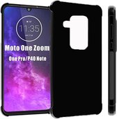 Shockproof Soft TPU hoesje zwart Silicone Case Geschikt voor: Motorola Moto One Zoom