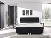 Complete boxspring- 180x200 cm - bed - Zwart - Dreamhouse Eddy - 1 groot matras