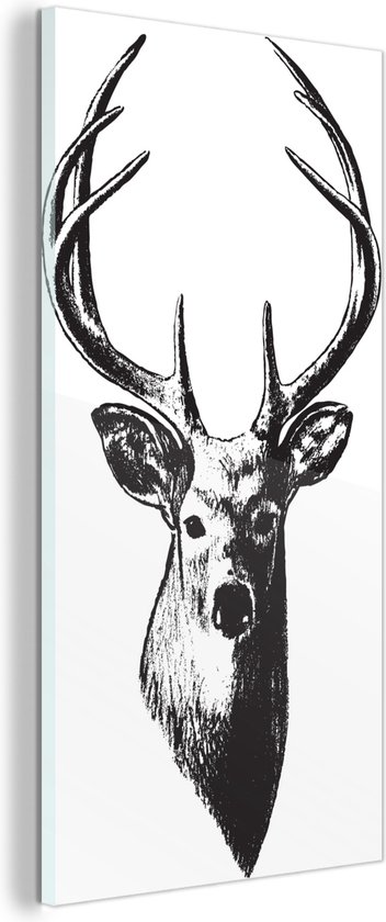 Download Illustratie van een hertenkop met krans Schetsen online op Creative Fabrica