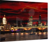 Nachtelijke blik op Saint Pauls Cathedral in Londen - Foto op Plexiglas - 60 x 40 cm