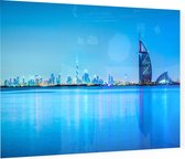 Het Burj Al Arab hotel en de skyline van Dubai - Foto op Plexiglas - 60 x 40 cm