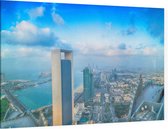 Panoramisch beeld van de skyline van Abu Dhabi - Foto op Canvas - 90 x 60 cm