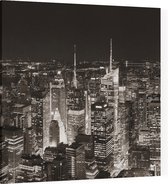 De felle neon verlichting van New York City bij nacht - Foto op Canvas - 60 x 60 cm