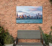 Downtown Chicago skyline bij zonsondergang in Illinois - Foto op Tuinposter - 225 x 150 cm